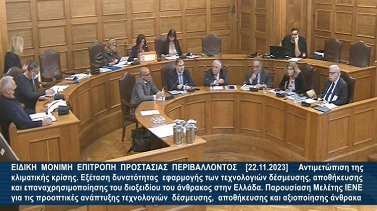 IENE's Pioneering Study on the Prospects of CCUS Technologies in Greece Was Presented Before the Special Permanent Committee on Environmental Protection of the Hellenic Parliament