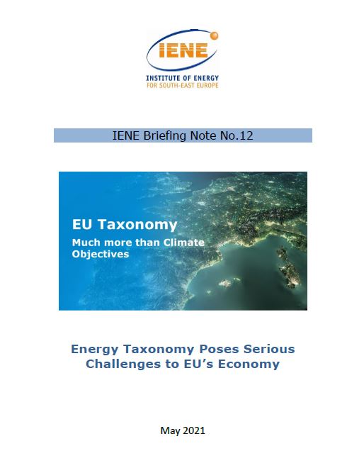 IENE Briefing Note No 12 - Energy Taxonomy Poses Serious Challenges to EU’s Economy 