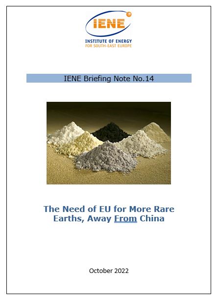IENE Briefing Note No 14 - The Need of EU for More Rare Earths, Away From China