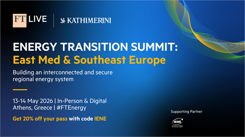 IENE will participate as Supporting Partner on Energy Transition Summit: East Med & Southeast Europe