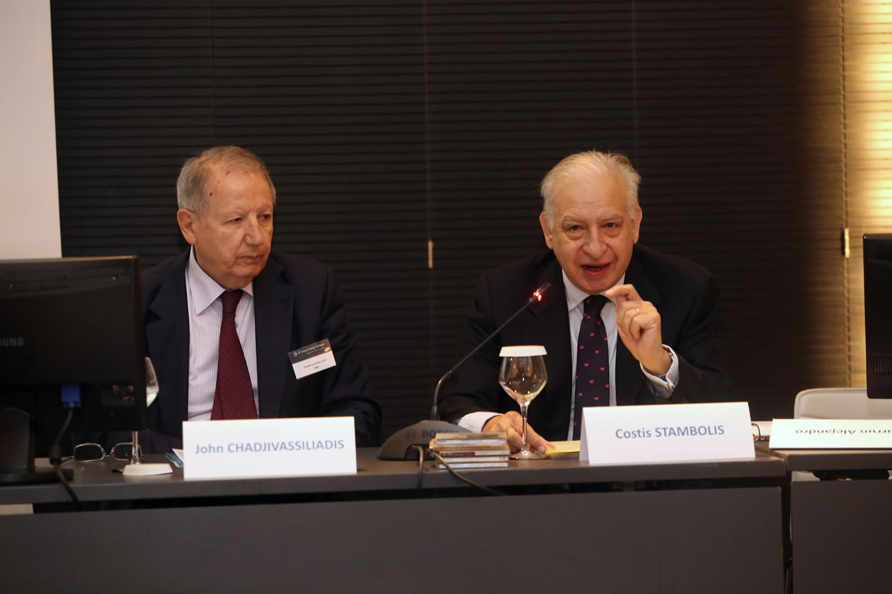 Chair and opening remarks by Mr. John Chadjivassiliadis,(left) Chairman, Institute of Energy for SE Europe (IENE), Greece, Short Introduction by Mr. Costis Stambolis, (right) Executive Director, IENE, Greece